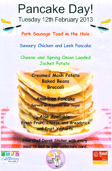 Pancake Day Menu